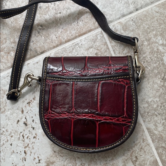 Dooney Bourke Dark Red Crocodile-Embossed Crossbody Bag - Picture 3 of 6